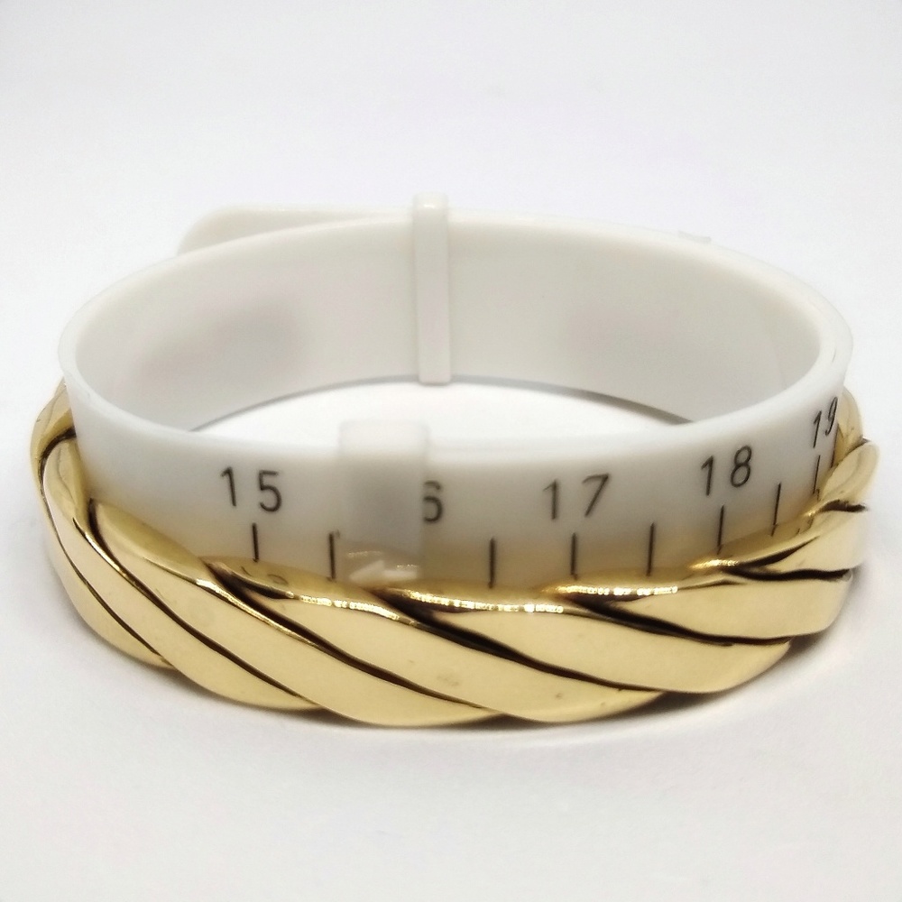 Woven Brass Solid Cuff Bracelet - image 5
